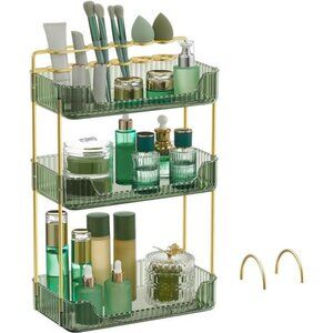 3 tier makeup organizer skincare storage shelf for vanity bathroom dresser